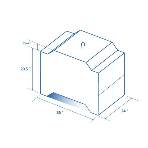 Demi bloc de béton empilable